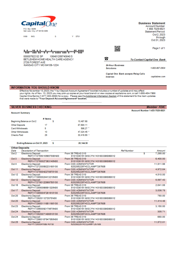  East West Bank firm account statement 